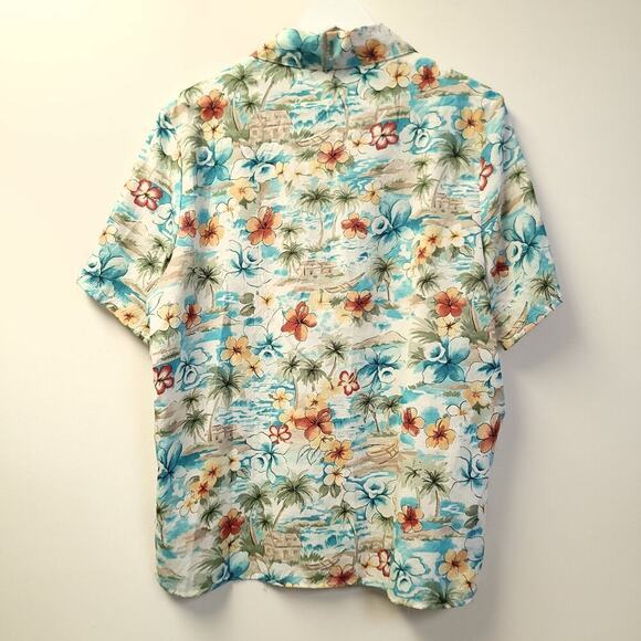Bonworth Hawaiian Shirt Size M Button Down Short Sleece Light Weight Travel Wear - Picture 6 of 7